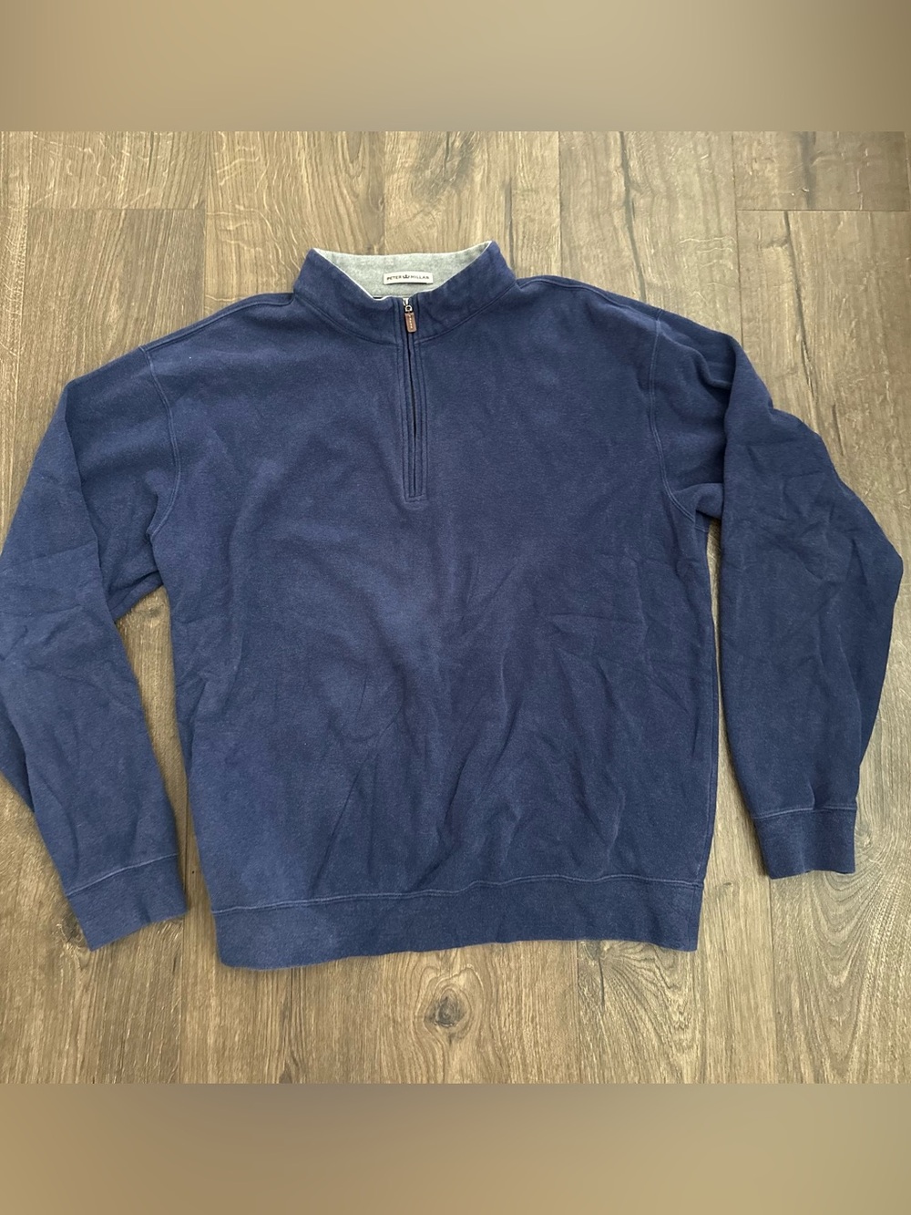 Peter Millar 100% Cotton Navy Half-Zip Pullover Sweater